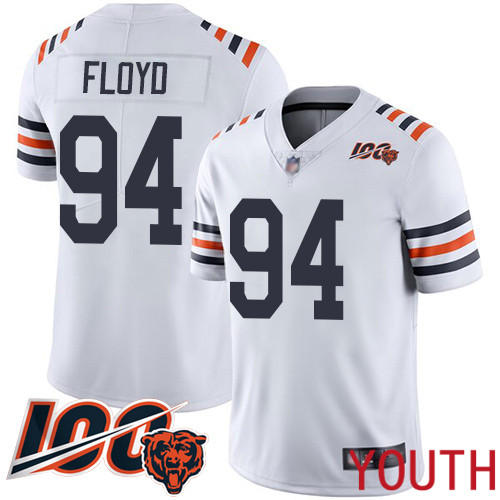 Chicago Bears Limited White Youth Leonard Floyd Jersey NFL Football #94 100th Season->youth nfl jersey->Youth Jersey